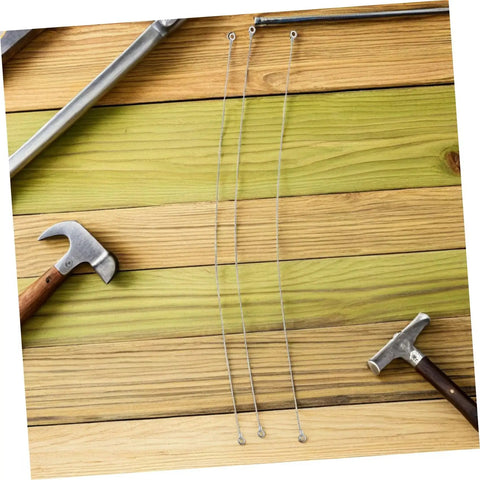 Get Your Sealer Back In Action With This Top Notch Heat Sealer Element Replacement Strip, silver nichrome wire strips on wooden background.