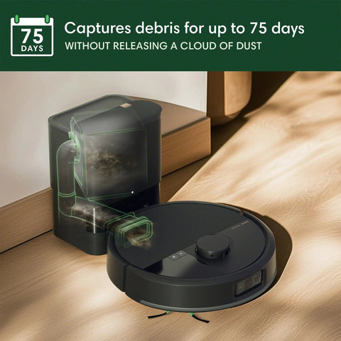 Max 705 Robot Vacuum With Auto Empty Dock And Kickass Suction, Dual Rubber Anti Tangle Brushes, LiDAR Navigation featured cleaning