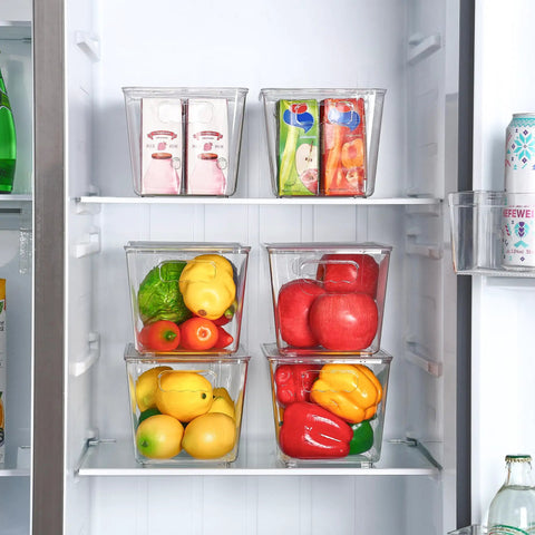Six Pack Clear Stackable Storage Bins With Secure Lids And Sturdy Handles Medium Size Straight Up Essentials For Pantry Kitchen Cabinet Closets Keeping Your Stuff Neat And Totally Fresh