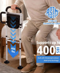 Bed Rails For Elderly Safety With Two Ergonomic Handles, 18 Level Adjustable Height, ASTM F3186 certified, supports 400 lbs