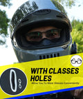 Motorcyclist wearing Cooling Ice Silk Balaclava Face Mask With Glasses Holes For Men And Women under helmet