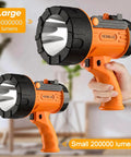 Rechargeable Spotlight With USB-C Fast Charge, Beast Bright 800 Lumen Handheld Flashlight, IP67 Waterproof Outdoor Beam shown in use
