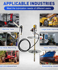 Heavy Duty 50 To 1 Air Operated Grease Pump Kit With 7500 PSI High Pressure Lubrication System, 45416 Model in industrial settings