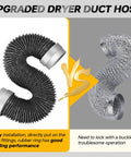 Comparison of 8Ft Flexible Aluminum Dryer Vent Hose 4 Inch Duct With Rubber Seal Connectors and traditional duct hose