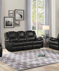 3 Piece Leather Recliner Couch Set With Manual Recliner Sofa Reclining Loveseat And Swivel Rocker Chair For Living Room And Home Office In Black Ultra Comfy Modern Leather Look in a living room setup