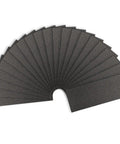 Top Notch 120 Grit Wet Dry Sandpaper Sheets Pack, 9 x 3.6 Inch, 21 Pcs, fanned display showing aluminum oxide texture