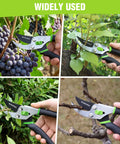 Bypass Pruning Shears 8.5 Inch With Non Slip Grip Handle in use for cutting grapes, branches, and plants