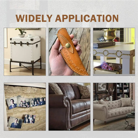 Top Shelf Black Upholstery Tacks Featuring A Vintage Antique Style 200 Count Pack used on home furniture and craft items.