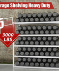 Heavy Duty 3000 Lbs Garage Shelving Unit, 5 Tier Adjustable Metal Shelves, Industrial Storage Rack, 48 W x 24 D x 72 H Inches, White Finish, Ideal for Tools, Auto Shop, Workshop, and Garage Organization front view