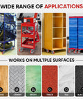 Image showcasing Heavy Duty 5 Inch Swivel Casters Set Of Four With Cast Iron Core and Polyurethane Tread on various surfaces.