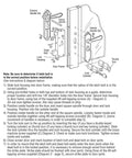 Diagram showing installation for K 5092 Steel and Diecast Security Door Heavy-Duty Keyed-Locking Mortise Handle Set for Security Screen Doors