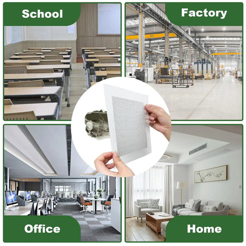 Drywall Repair Kit Eleven Piece Patch Set For Patch Up Holes And Dents In Walls shown used in school, factory, office, and home.
