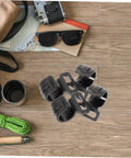 10 Pack Plastic Tent Pole Hooks for Glamping and Camping Gear Hanger, durable and waterproof, shown on wooden surface