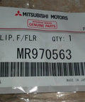 Label of Mitsubishi MR970563 Fuel Filler Door Release Cable Clip Genuine OEM Part Fits Lancer 2004 2015 and Evo 2004 2015