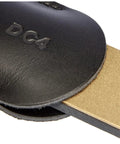 DC4 Diamond Ceramic Whetstone Sharpener For Knives, Pocket Sized With Leather Sheath, Gold edge peeking out from black leather cover