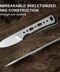 Whiskey Jack Fixed Blade Knife 2.06 Inch Drop Point AEB L Blade Steel With Kydex Sheath on wooden background
