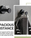 Matte Black Robe Towel Hook With 11 Lb Capacity 304 Stainless Steel Round Heavy Duty Coat Hook wall mounted holding towel