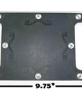 Top view of Beefy Heavy Duty Lift Stand For Dirt Bikes And Mini Riders 500 Lb Capacity Carbon Steel Construction with measurements.