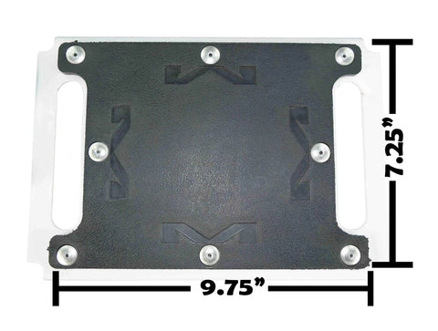 Top view of Beefy Heavy Duty Lift Stand For Dirt Bikes And Mini Riders 500 Lb Capacity Carbon Steel Construction with measurements.