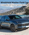 Porsche Cayenne parked near a beach, compatible with Porsche Cayenne Windshield Washer Fluid Cap Replacement 3Q0955455.