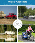 8 Pack Trailer Hitch Pin One Quarter Inch Standard Pins With Safety Lock And Locking Retainer shown in various uses like hauling and cycling.