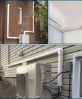 4 Inch W 25 Ft L PVC Decorative Line Set Cover Kit For Ductless Mini Split Air Conditioners And Heat Pumps installed on houses