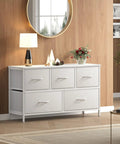 Sleek White Dresser For Bedroom, Wide Chest Of Drawers With Badass Storage Cabinet For Clothes, Workout Gear, Blankets And Lingerie, Space Saving Organizer For Nursery Entryway Or Closet Setup Straight Up Game Changer in modern living room.
