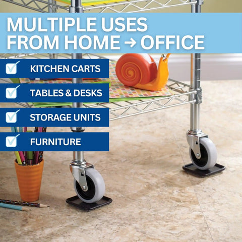 Square Reusable Furniture Caster Cups For Carpet And Hardwood Floors Protects Office Chairs Desks And Other Furniture From Scratches And Dents 12 Pack Brown And Gray Non Slip