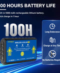 Wireless RV Leveling System And Off Road Inclinometer with durable blue casing showcasing 100 hours battery life feature.