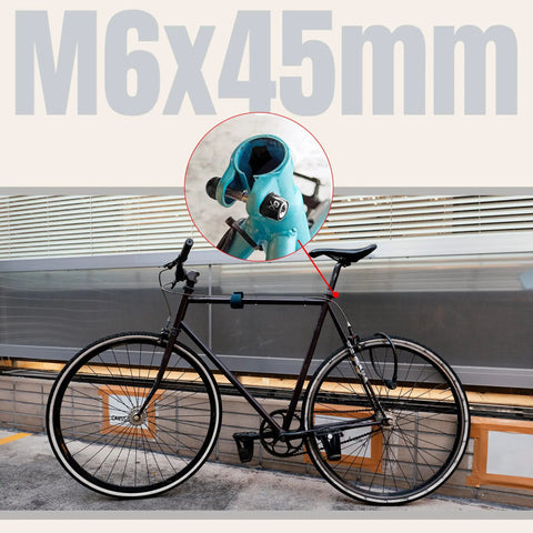 Tamper Resistant Seatpost Lock For Bikes With 7 Lobe Security Key And Alloy Locking Bolt M6x45mm on bike by urban setting.
