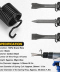Backyard Boss Shake N Break Air Hammer Adapter Cracks Loose Seized Nuts Fast Includes 3/8 And 1/2 Inch Parker Shank Bits, black carbon steel spring.
