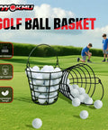 Two Pack Golf Ball Basket With Handle, Portable Stainless Steel Buckets That Hold 50 Balls on grassy field
