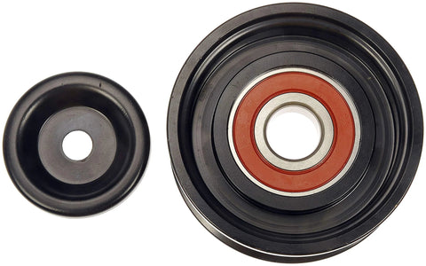 Dorman 419-711 belt idler pulley set: black outer pulley with red bearing ring and separate small black cap
