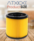 Replacement Vacuum Filter For VacMaster 5 To 16 Gallon Standard Cartridge Filter And Retainer, 7x6.5 inches on wood surface