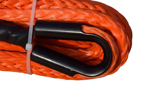 Synthetic Winch Rope Extension Half Inch By 50 Feet For Off Road SUV ATV UTV Winch Cable Orange Black Tube Thimbles