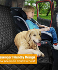 Doggo Approved Waterproof Dog Car Seat Cover For Trucks With Nonslip Back Seat Protector, child seat access shown