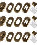 Framendino brass-tone turn-lock clasps, 12 sets with mounting plates for leather bags/purses