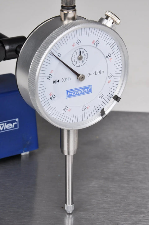 Long Range Indicator Pro Grade Test Set With Magnetic Base And Fine Adjustment For Precision Dial Gauges Two And A Quarter Inch Dial One Thousandth Inch Graduations Zero To One Hundred Reading AGD Group Two Compatible