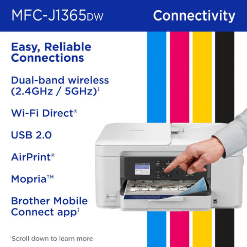 INKvestment 1365 Wireless Color Inkjet All In One Printer With Automatic Duplex Printing And 1.8 Inch Color Display Connectivity Options