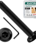 Beefy 20 Pack M6 1.0 X 45mm Flat Head Socket Cap Screws Bolts For Furniture Assembly And Outdoor Projects, 304 Stainless Steel Black Zinc Plated