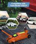 BANGTING Tesla jack pad set, 4-pack orange heavy-duty rubber lift pucks with storage case for Model 3/S/X/Y