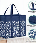 Foldable Reusable Grocery Bags Four Pack With Reinforced Handles And Waterproof Coating Heavy Duty Tote Bags For Groceries