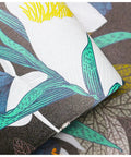 Close-up of Vintage Floral Peel And Stick Wallpaper For Bedroom Easy Peel And Stick No Mess Removable Accent Wall in black, bronze, navy, and white.