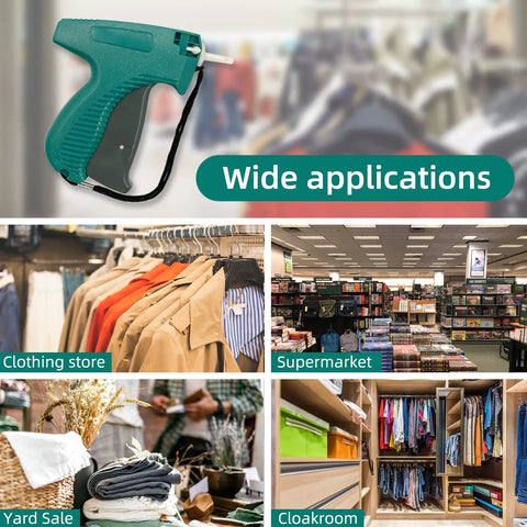 Top Shelf Clothing Tagging Gun Kit With 400 White Apparel Labels And 1600 Heavy Duty Barbs Includes Six Stainless Steel Needles For Smooth Pricing And No Sweat Retail Inventory Organization All Day in retail settings.