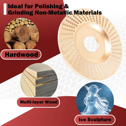Pro Grade Woodworking Disc Set For Angle Grinders Four Inch And A Half Inch Includes Five Wood Carving Discs For Shaping Sanding Polishing And Quick Grinding Wheels With Five Eighth Inch Adapter Ring For Wood Cutting DIY Projects, for hardwood