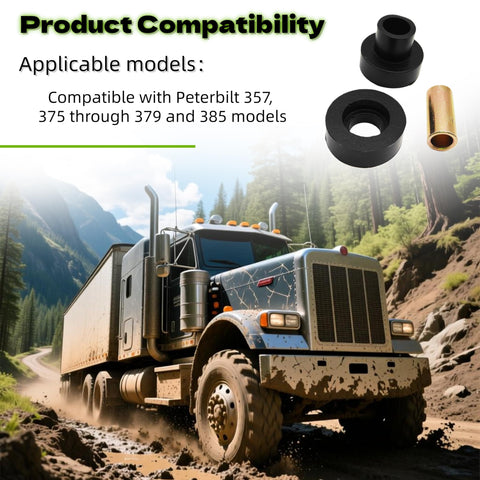 Exhaust Valves Bushing Kit For Peterbilt 357 375 379 385 Trucks With Durable Rubber And Metal Mounts Muffler Hanger Set Black 8 Piece