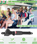4 Pack Universal Retractable Golf Cart Seat Belts Kit Fits Yamaha Club Car EZGO Go Kart ATV UTV Front Or Rear Seats