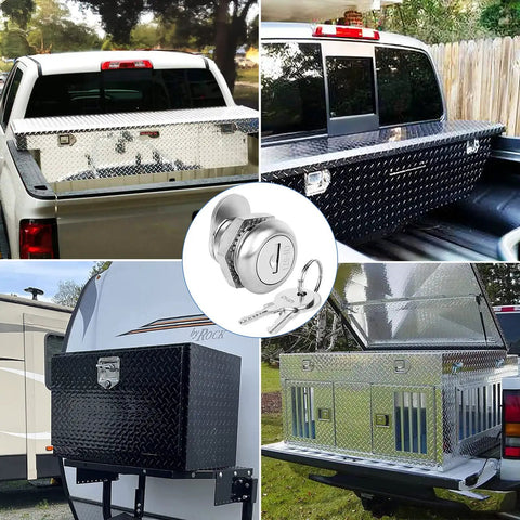 Truck tool box with lock replacement 2 pack, keyed alike five eighth inch cylinder, heavy duty fits toolbox handle latch and paddle latches