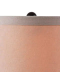 Top view of cream tapered drum shade from Casual Table Lamp With Amber Textured Glass Base And Cream Tapered Drum Shade For Cozy Ambient Glow Three Way Lighting On Nightstands End Tables Or Home Office Desks Compact 20.5 Inch Tall And 14.5 Inch Wide.