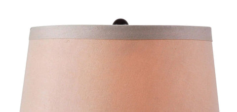 Top view of cream tapered drum shade from Casual Table Lamp With Amber Textured Glass Base And Cream Tapered Drum Shade For Cozy Ambient Glow Three Way Lighting On Nightstands End Tables Or Home Office Desks Compact 20.5 Inch Tall And 14.5 Inch Wide.